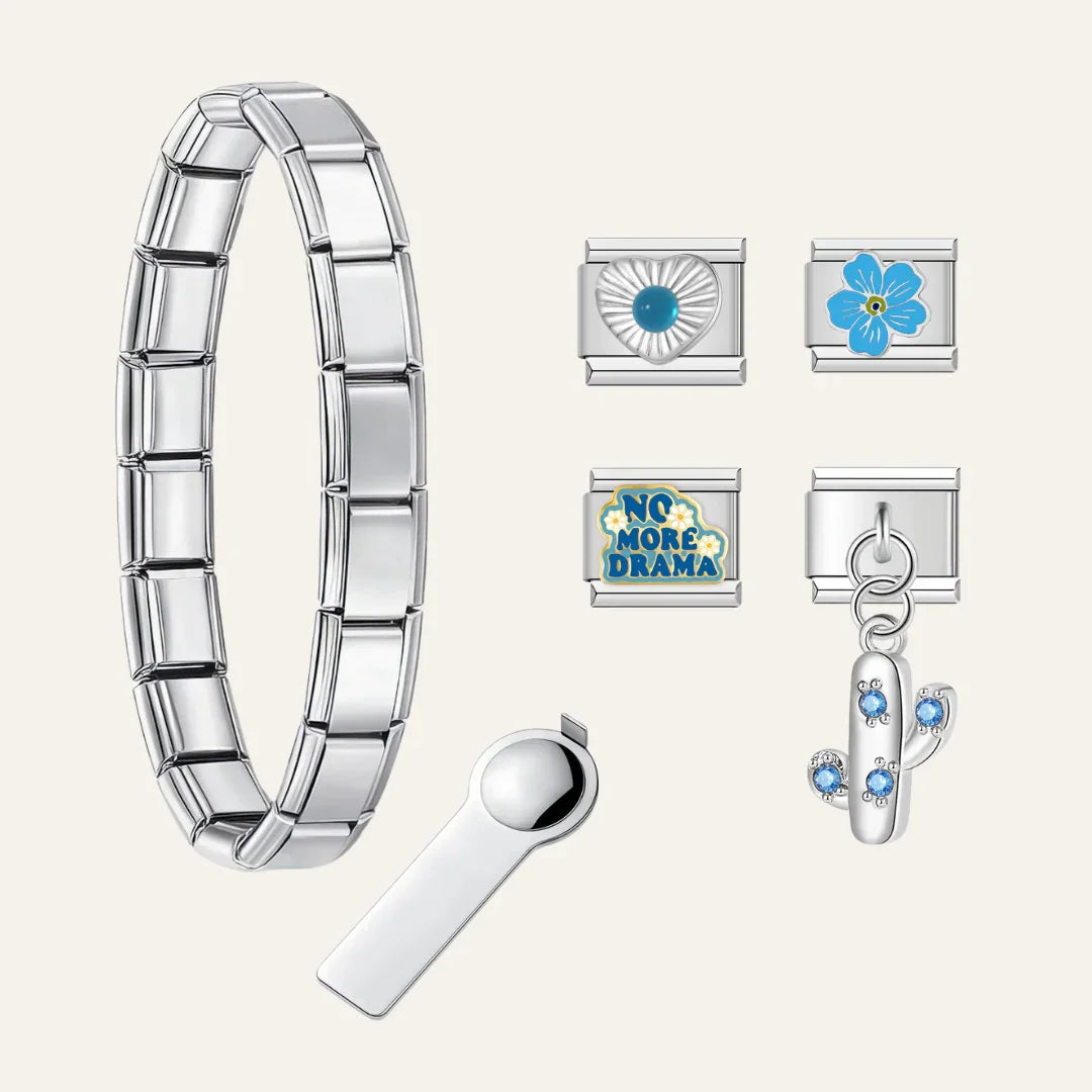 Pack Bleu - Argentés - Italian Charms France