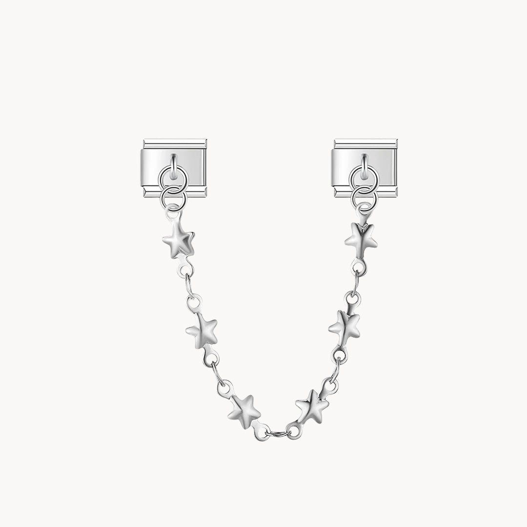 Charm italien Chaîne étoiles, autre coloris : double charm : chaîne dorée ornée de petites étoiles