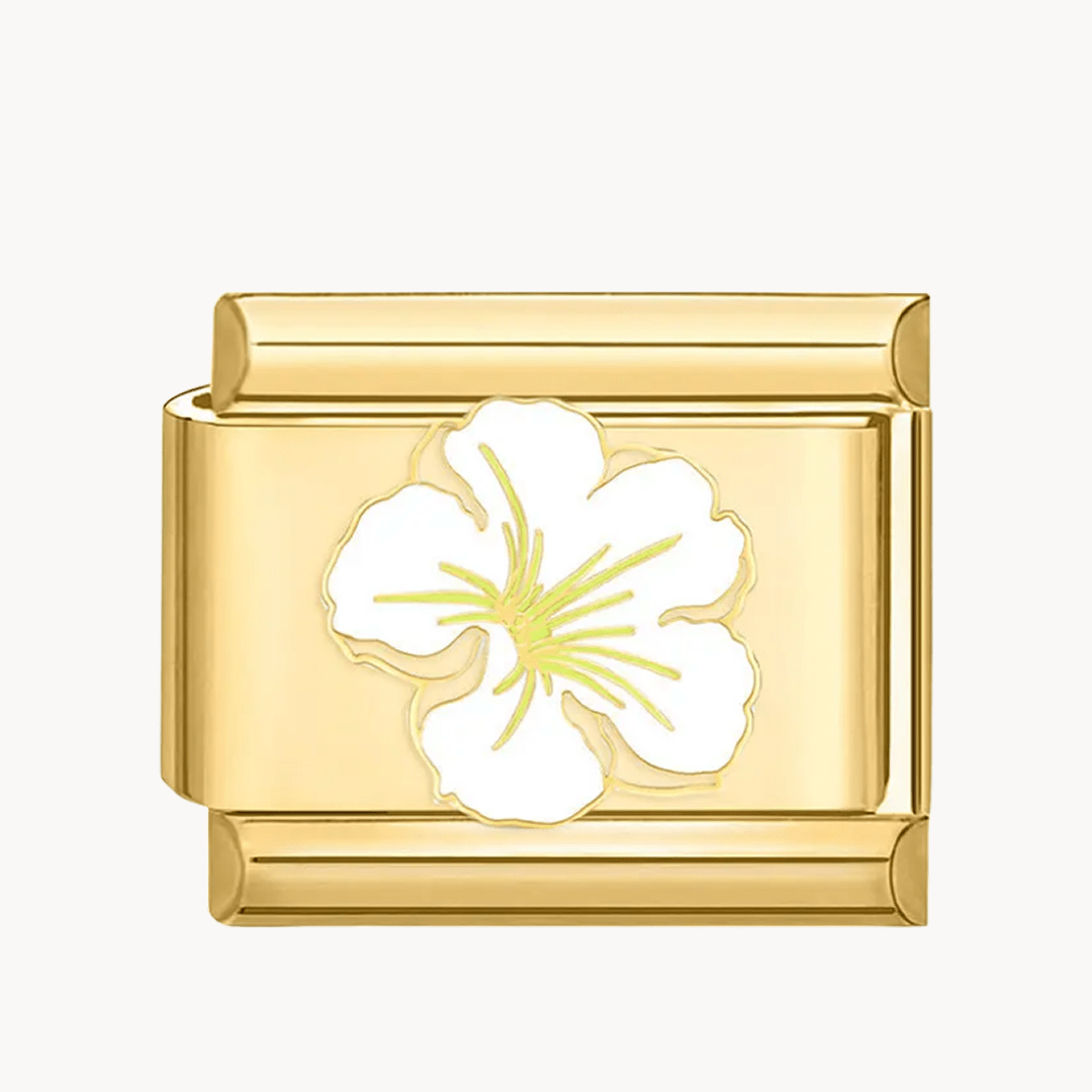 Charm fleur blanche - Italian Charms France
