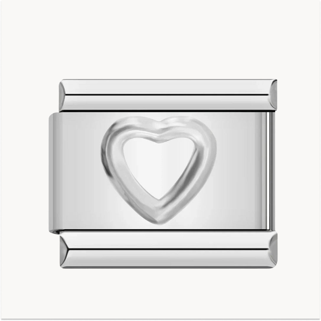 Cœur argenté - Italian Charms France