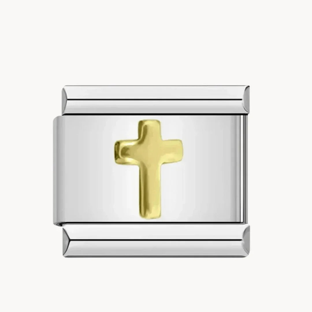 Croix argent et or - Italian Charms France