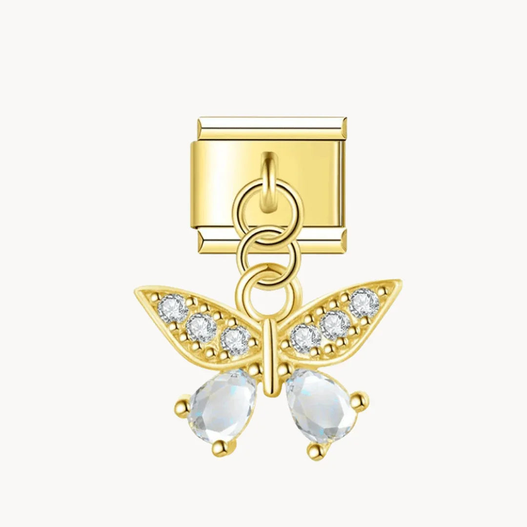 Papillon brillant doré - Italian Charms France