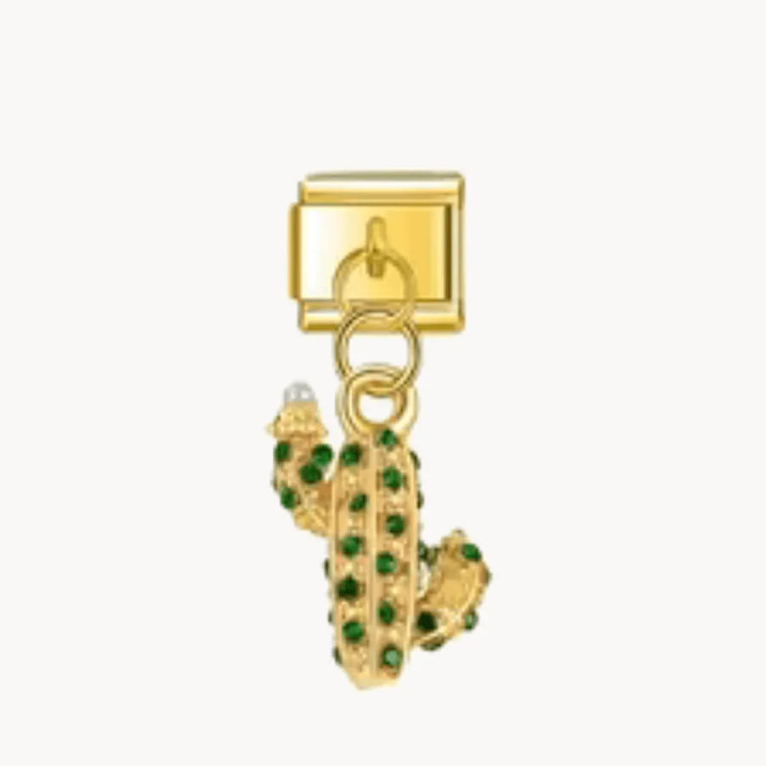 Pendentif cactus doré - Italian Charms France