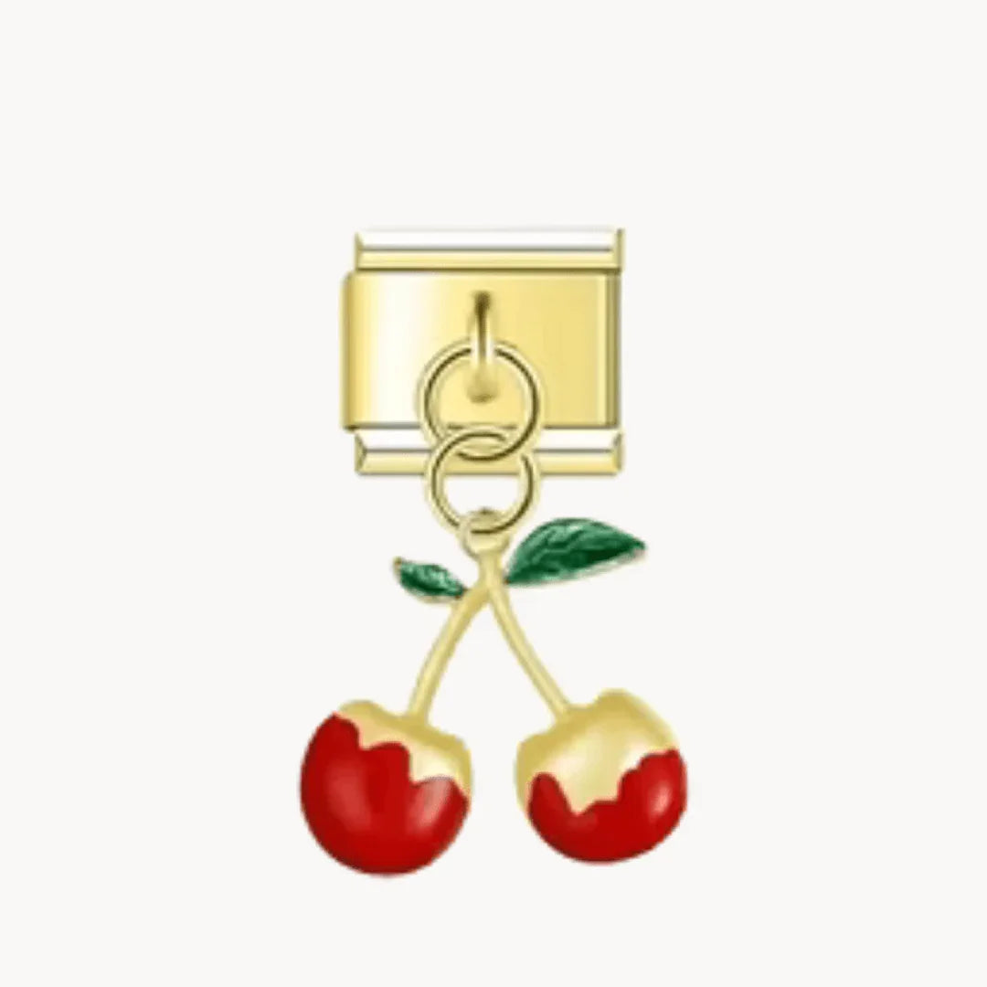 Pendentif cerises - doré - Italian Charms France