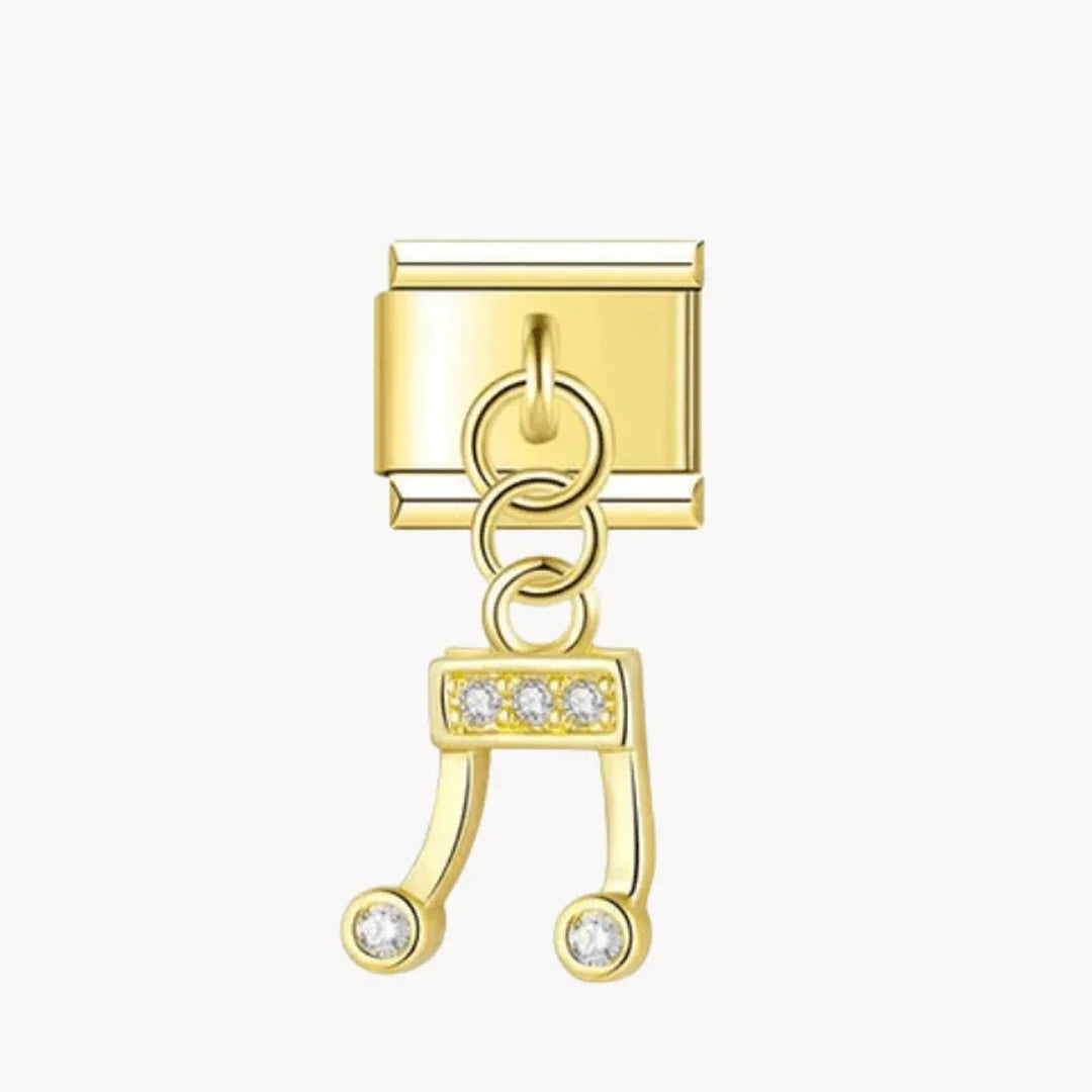 Pendentif note de musique dorée - Italian Charms France