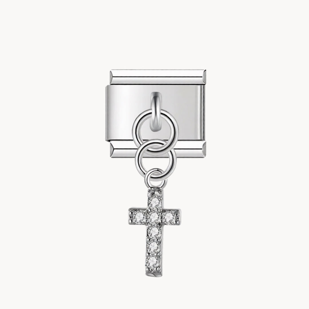 Pendentif croix brillante
