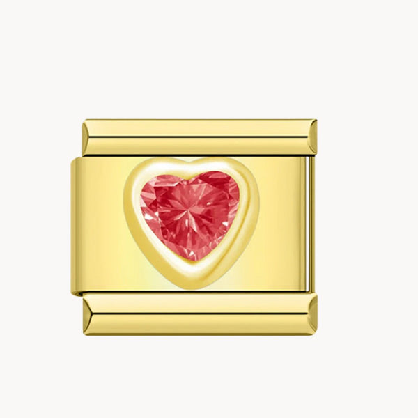 Charm coeur rouge brillant