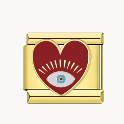 Cœur rouge or - Italian Charms France