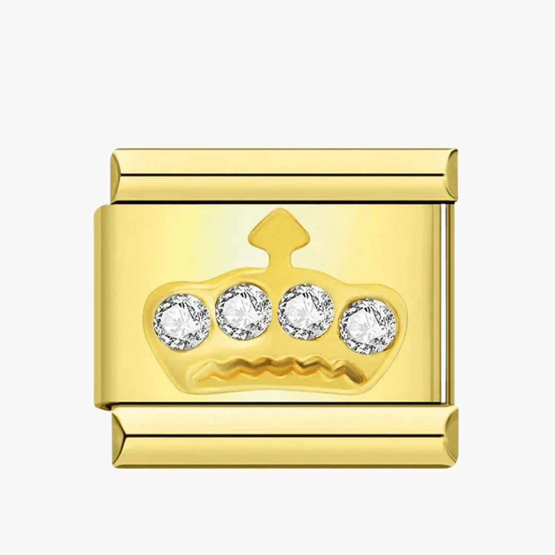 Couronne dorée scintillante - Italian Charms France