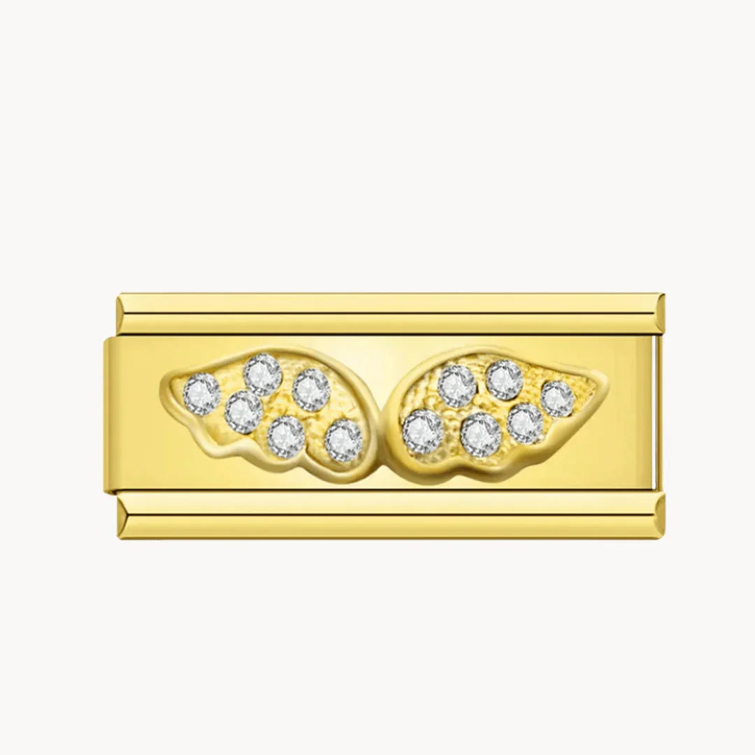 Double charm ailes dorées - Italian Charms France