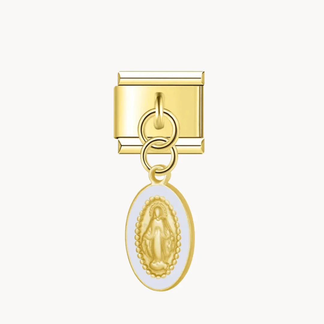 Médaille Vierge - Or blanc - Italian Charms France