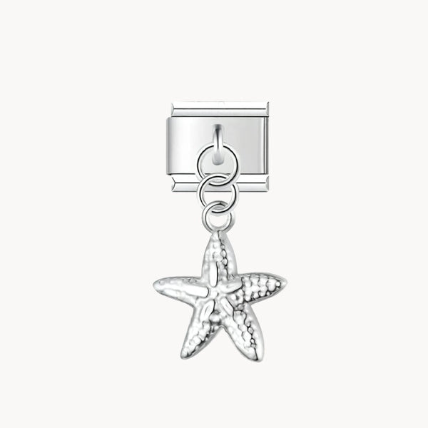 Pendentif étoile de mer argentée