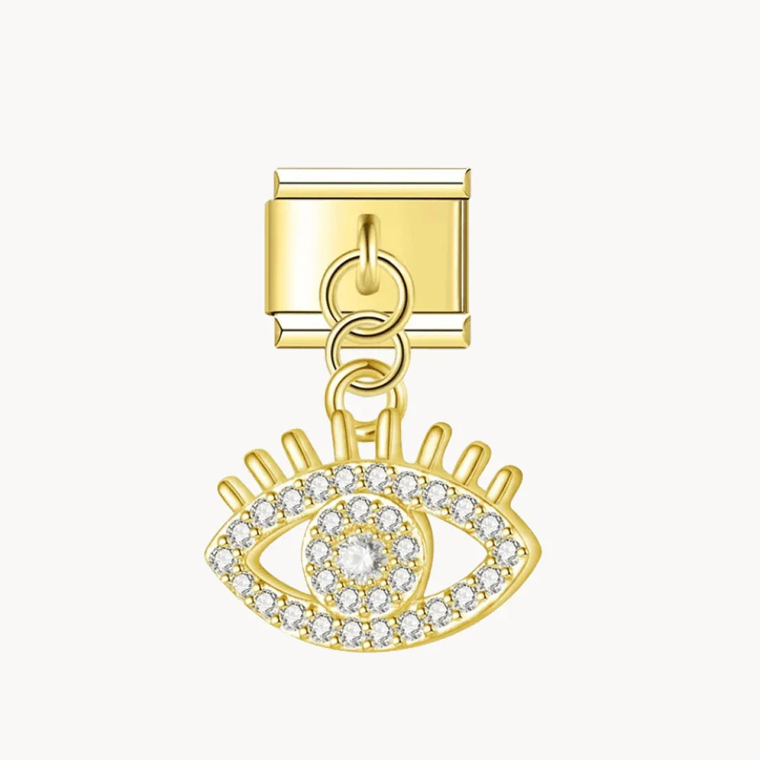 Pendentif œil brillant doré - Italian Charms France
