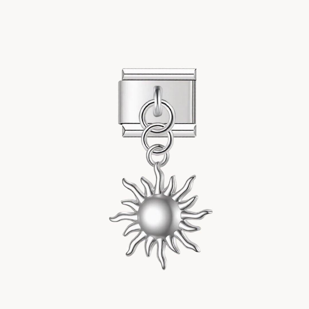 Pendentif soleil argenté - Italian Charms France