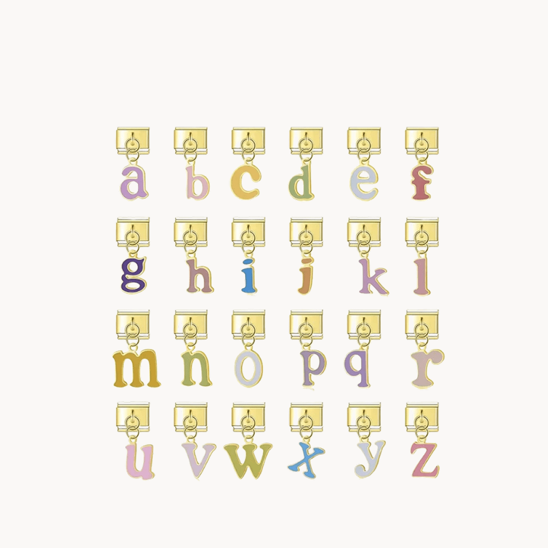 Pendentifs lettres dorées - Italian Charms France